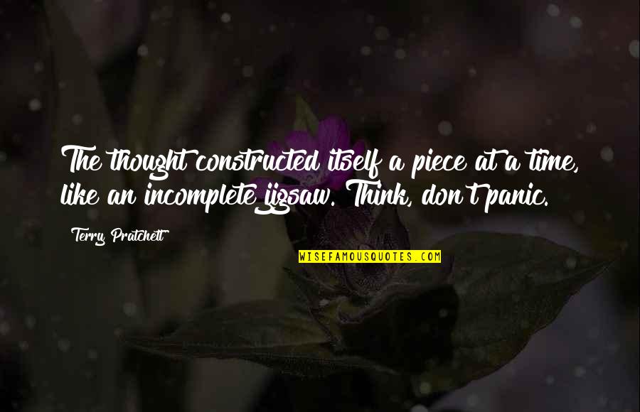 Glinamol Quotes By Terry Pratchett: The thought constructed itself a piece at a Glinamol Quotes By Terry Pratchett: The thought constructed itself a piece at a