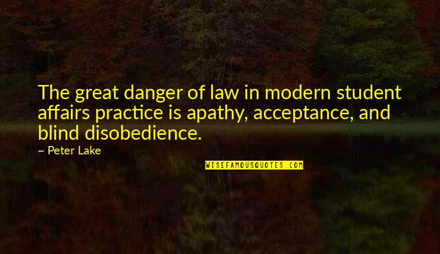 Glionna Vivai Quotes By Peter Lake: The great danger of law in modern student