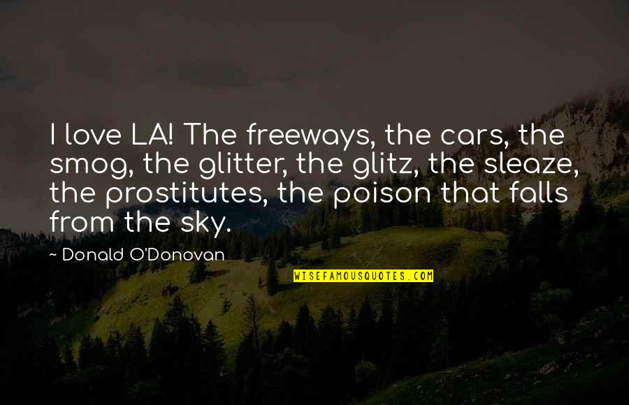 Glitter And Love Quotes By Donald O'Donovan: I love LA! The freeways, the cars, the