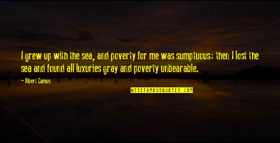 Global Movements Quotes By Albert Camus: I grew up with the sea, and poverty