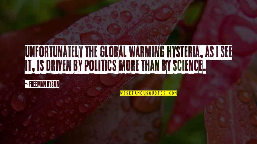 Global Warming Quotes By Freeman Dyson: Unfortunately the global warming hysteria, as I see