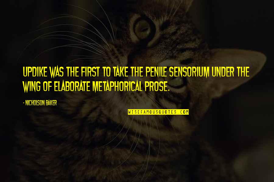 Globalizacija Quotes By Nicholson Baker: Updike was the first to take the penile Globalizacija Quotes By Nicholson Baker: Updike was the first to take the penile