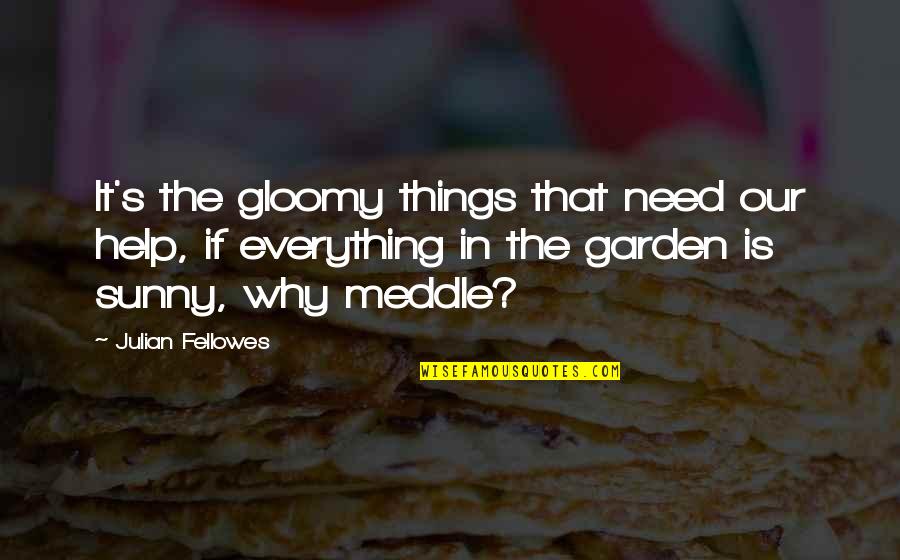Gloomy Quotes By Julian Fellowes: It's the gloomy things that need our help,