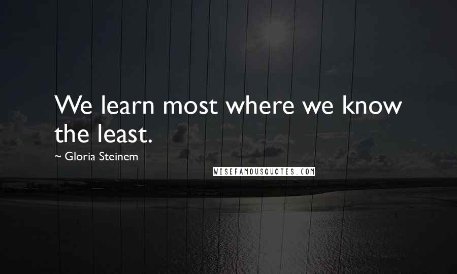 Gloria Steinem quotes: We learn most where we know the least.