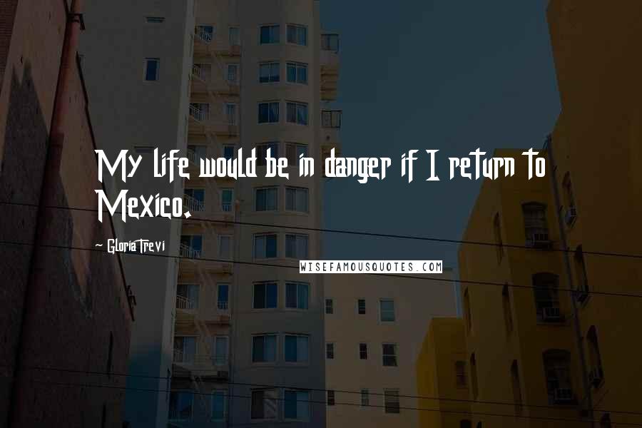 Gloria Trevi quotes: My life would be in danger if I return to Mexico.