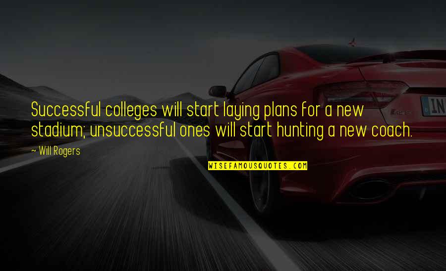 Glorianet Quotes By Will Rogers: Successful colleges will start laying plans for a