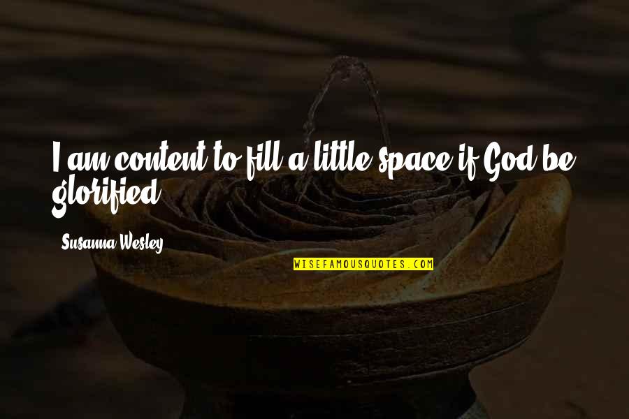Glorified God Quotes By Susanna Wesley: I am content to fill a little space