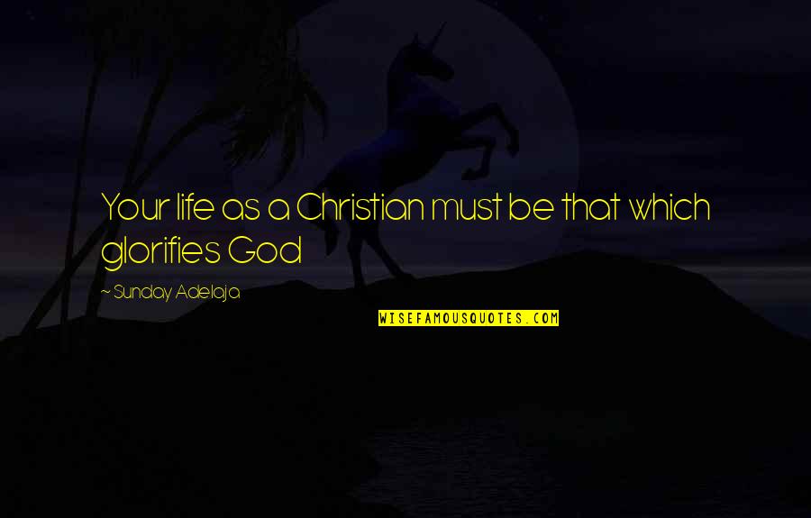 Glorifies Quotes By Sunday Adelaja: Your life as a Christian must be that Glorifies Quotes By Sunday Adelaja: Your life as a Christian must be that