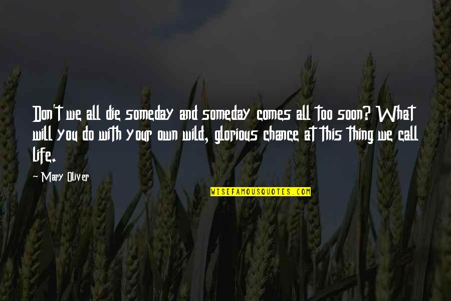 Glorious Day Quotes By Mary Oliver: Don't we all die someday and someday comes Glorious Day Quotes By Mary Oliver: Don't we all die someday and someday comes
