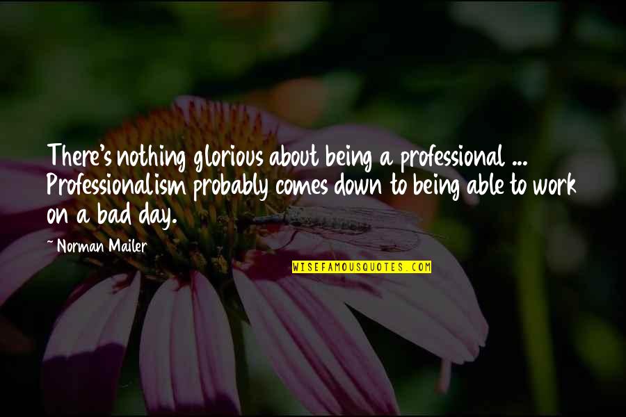 Glorious Day Quotes By Norman Mailer: There's nothing glorious about being a professional ... Glorious Day Quotes By Norman Mailer: There's nothing glorious about being a professional ...