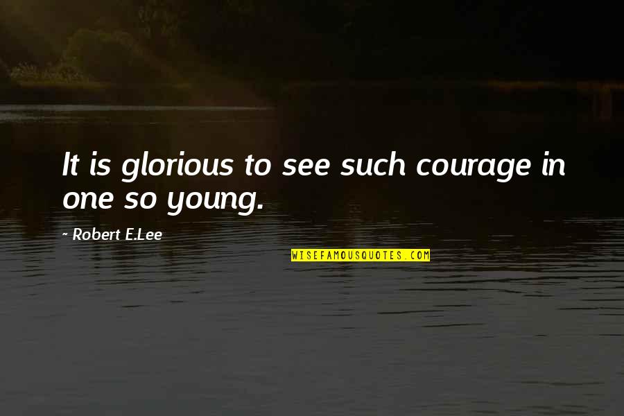 Glorious War Quotes By Robert E.Lee: It is glorious to see such courage in