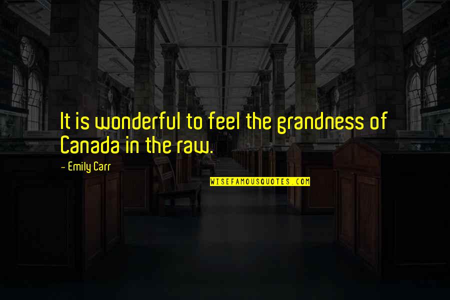 Glory Daze Movie Quotes By Emily Carr: It is wonderful to feel the grandness of