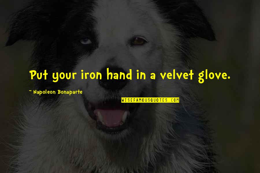 Glove Quotes By Napoleon Bonaparte: Put your iron hand in a velvet glove.