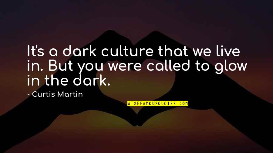 Glow In Dark Quotes By Curtis Martin: It's a dark culture that we live in.