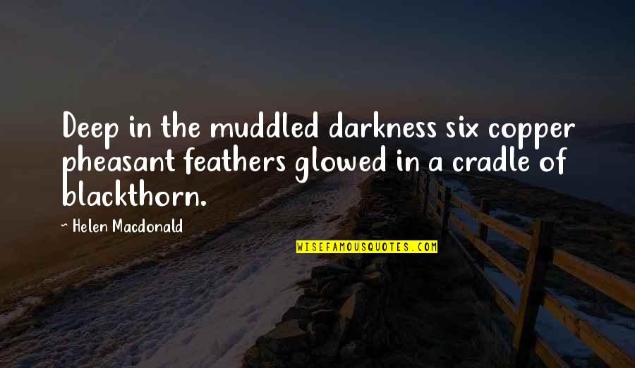 Glowed Quotes By Helen Macdonald: Deep in the muddled darkness six copper pheasant