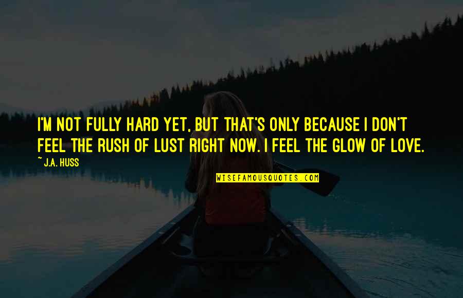Glow'red Quotes By J.A. Huss: I'm not fully hard yet, but that's only
