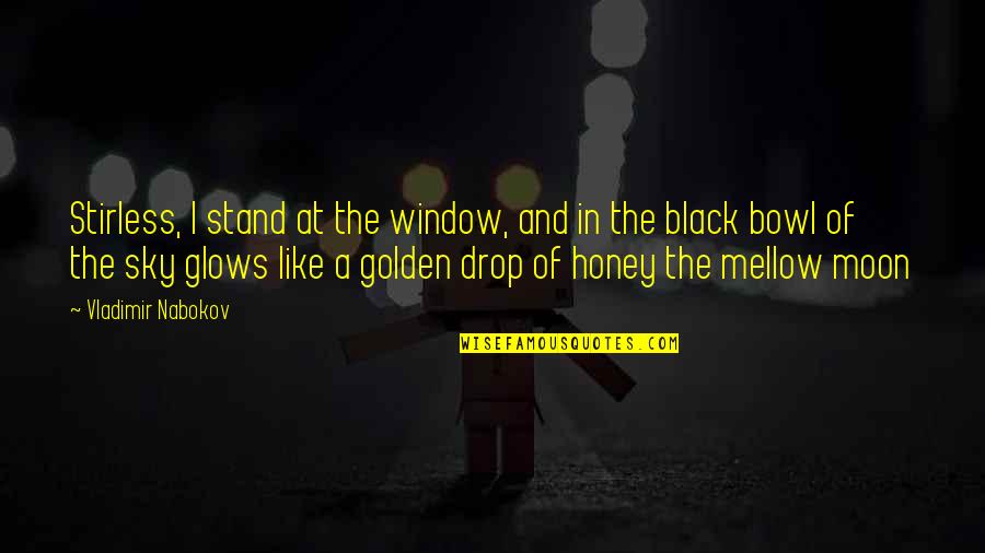 Glows Quotes By Vladimir Nabokov: Stirless, I stand at the window, and in