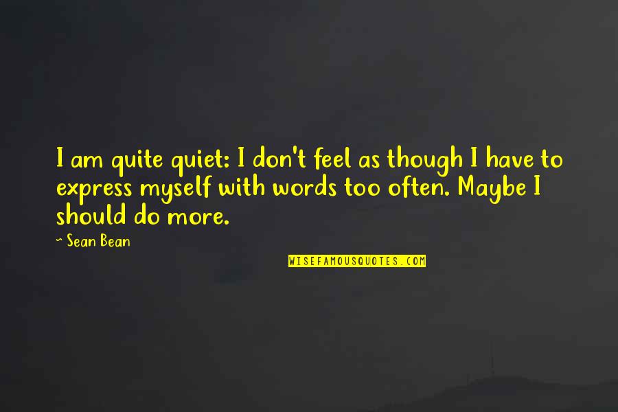 Glubb Pasha Quotes By Sean Bean: I am quite quiet: I don't feel as