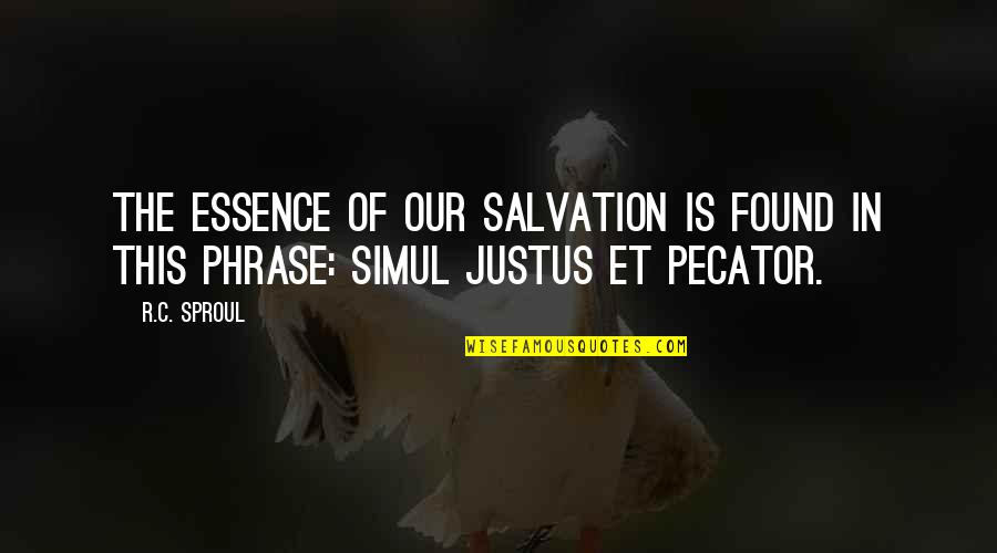 Glubbie Quotes By R.C. Sproul: The essence of our salvation is found in