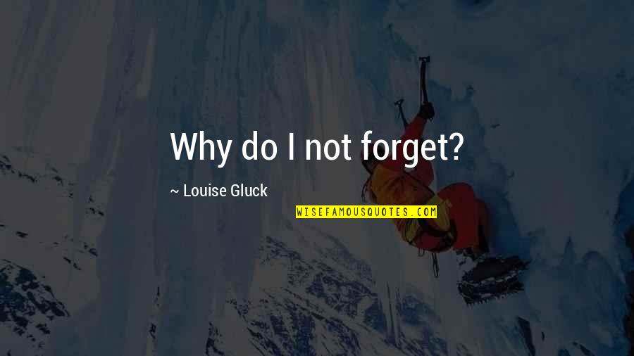 Gluck Quotes By Louise Gluck: Why do I not forget?