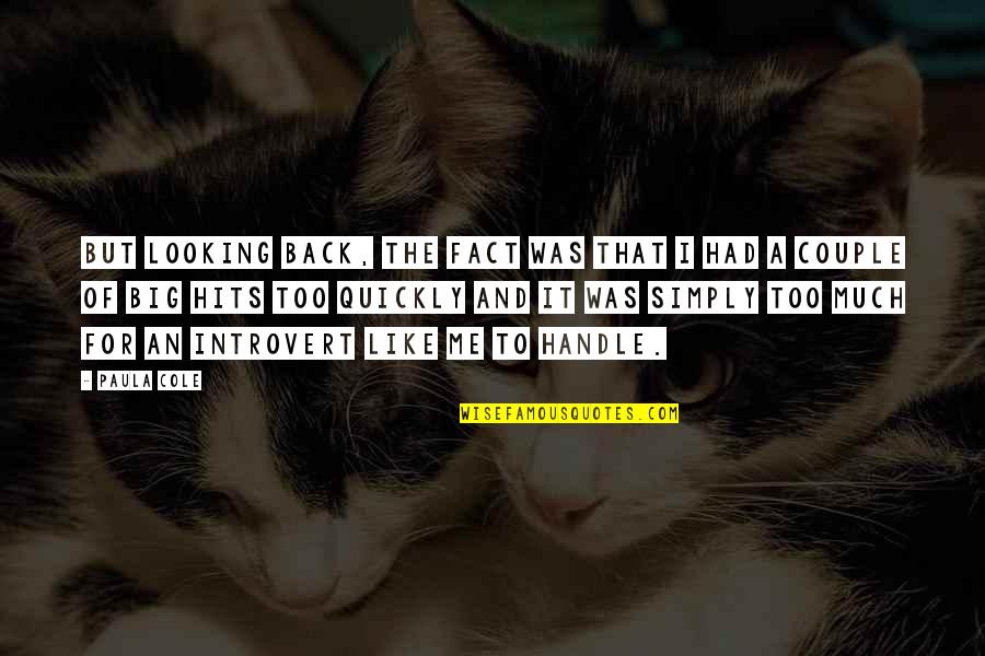 Gluntz Law Quotes By Paula Cole: But looking back, the fact was that I
