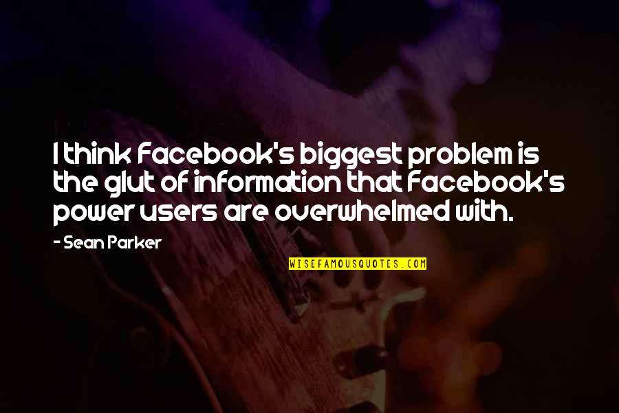 Glut Quotes By Sean Parker: I think Facebook's biggest problem is the glut