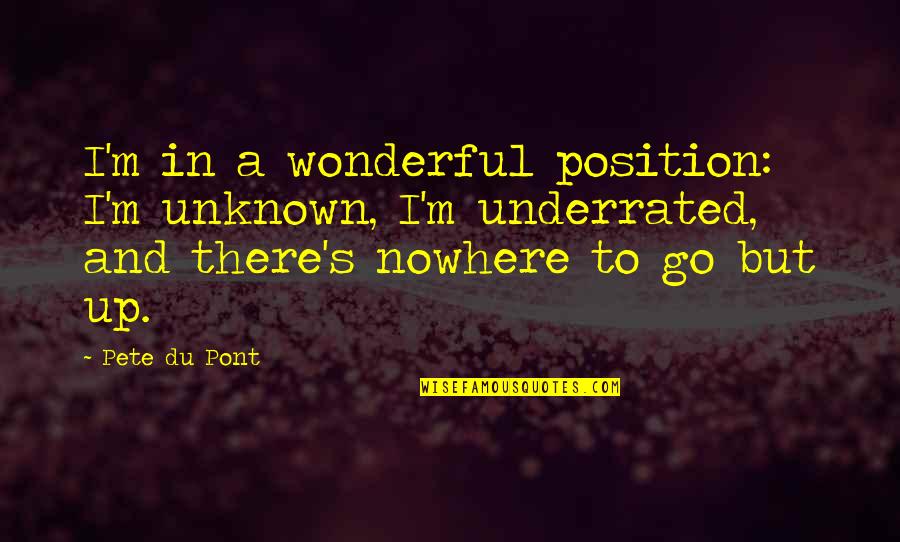 Gluttonys Stomach Quotes By Pete Du Pont: I'm in a wonderful position: I'm unknown, I'm Gluttonys Stomach Quotes By Pete Du Pont: I'm in a wonderful position: I'm unknown, I'm