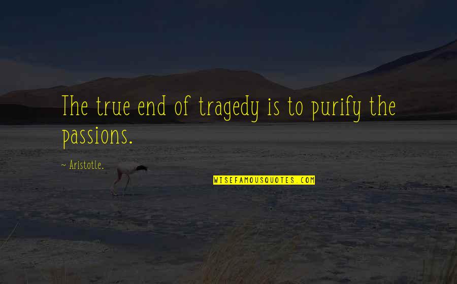 Glynna Quotes By Aristotle.: The true end of tragedy is to purify