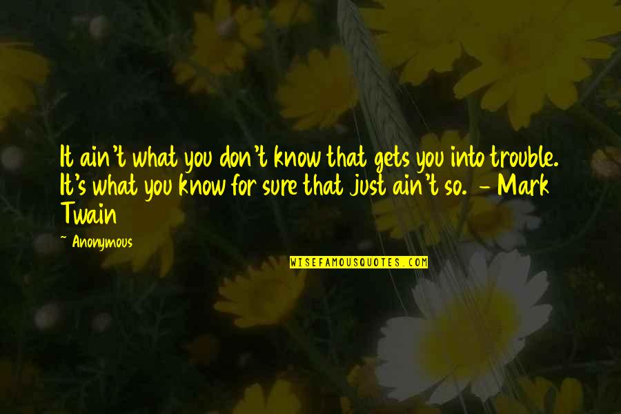 Gnarls Quotes By Anonymous: It ain't what you don't know that gets