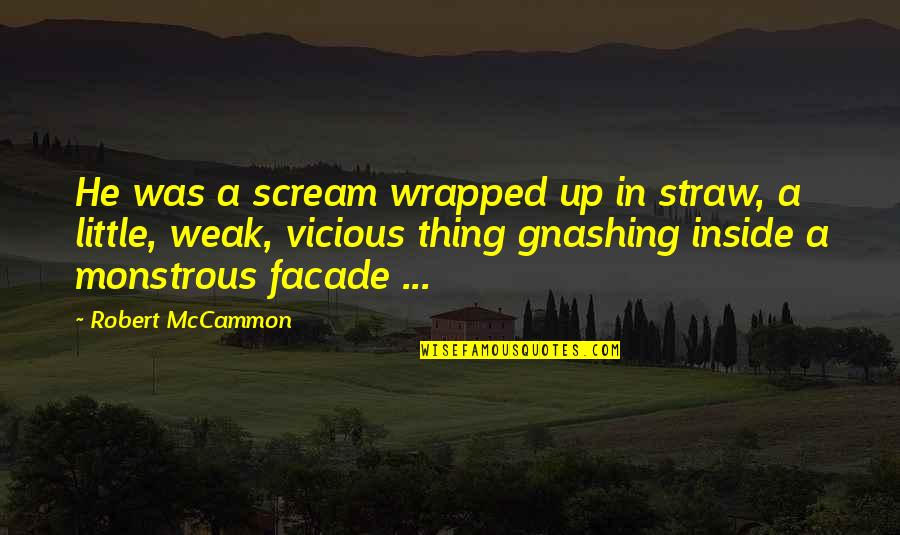 Gnashing Quotes By Robert McCammon: He was a scream wrapped up in straw,