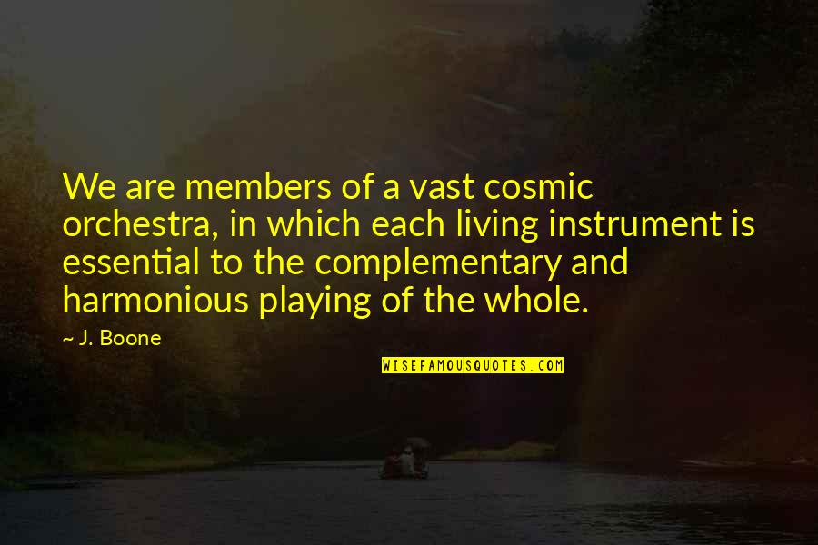 Gnat Quotes By J. Boone: We are members of a vast cosmic orchestra, Gnat Quotes By J. Boone: We are members of a vast cosmic orchestra,