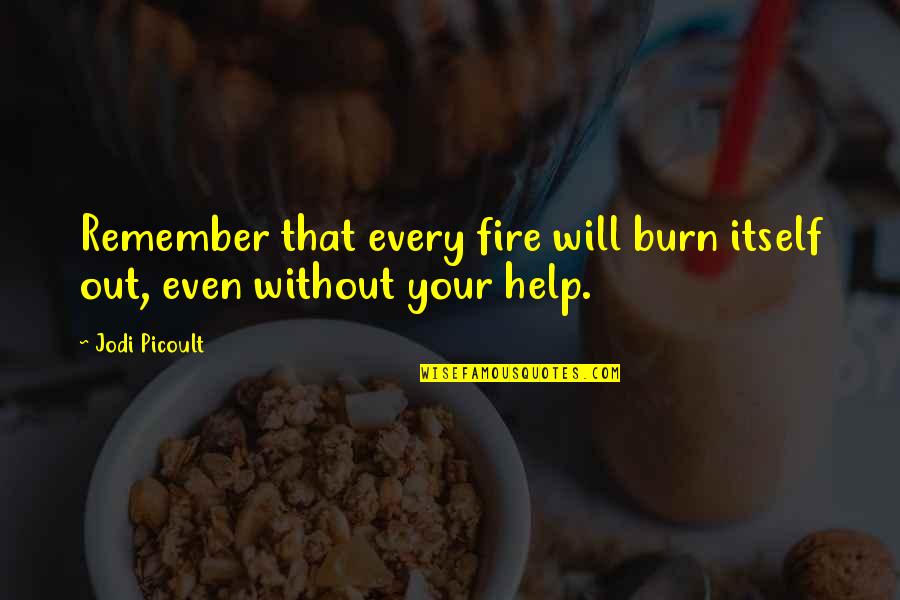 Gnatcatcher Bird Quotes By Jodi Picoult: Remember that every fire will burn itself out,