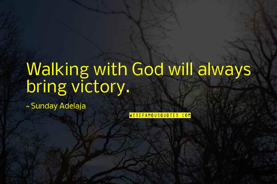 Gnome Christmas Quotes By Sunday Adelaja: Walking with God will always bring victory.