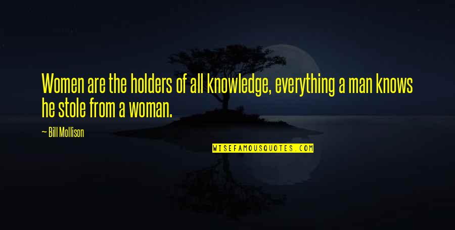 Go After Him Quotes By Bill Mollison: Women are the holders of all knowledge, everything