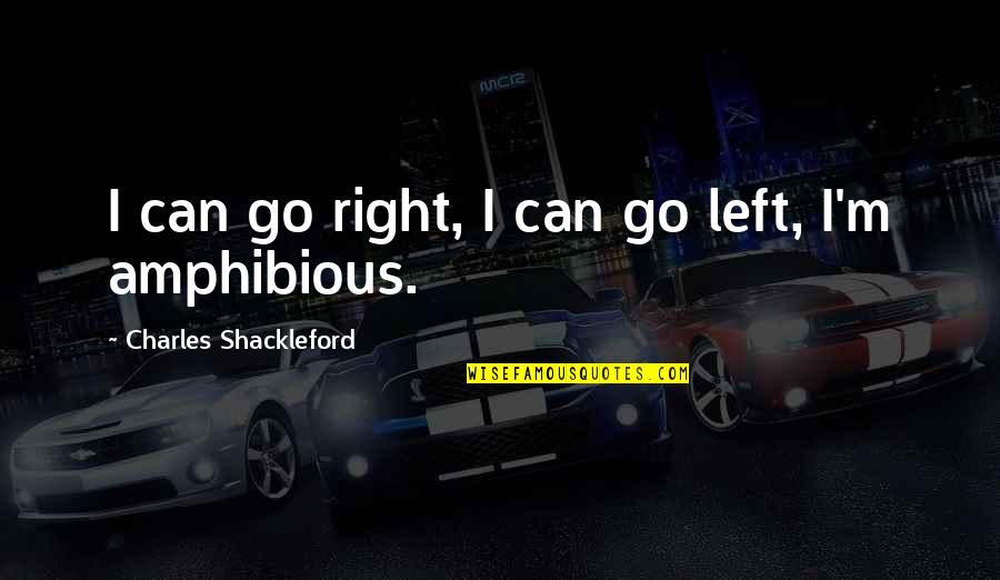 Go All Out Sports Quotes By Charles Shackleford: I can go right, I can go left, Go All Out Sports Quotes By Charles Shackleford: I can go right, I can go left,