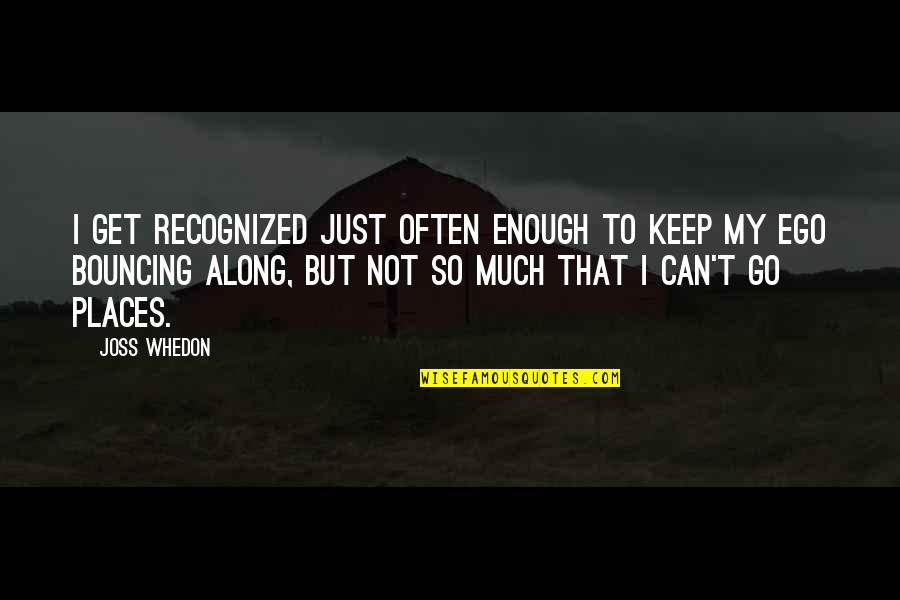 Go Along To Get Along Quotes By Joss Whedon: I get recognized just often enough to keep