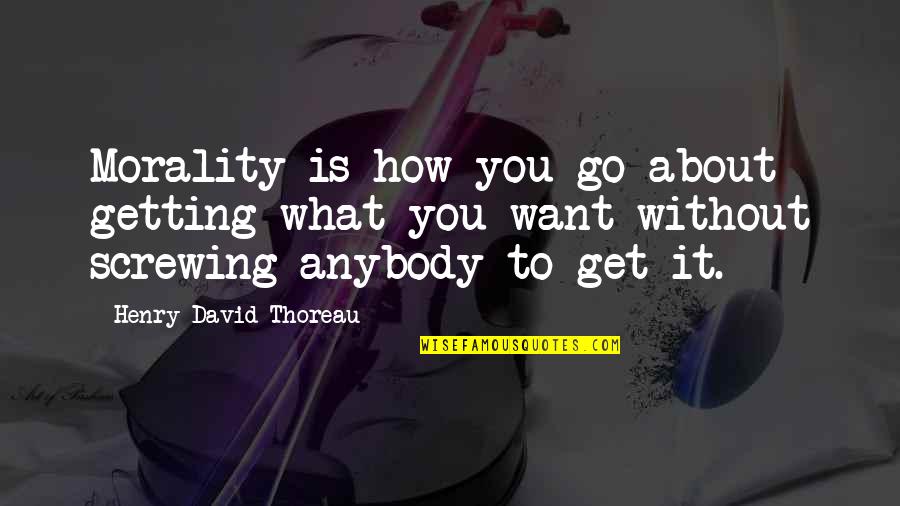 Go And Get What You Want Quotes By Henry David Thoreau: Morality is how you go about getting what