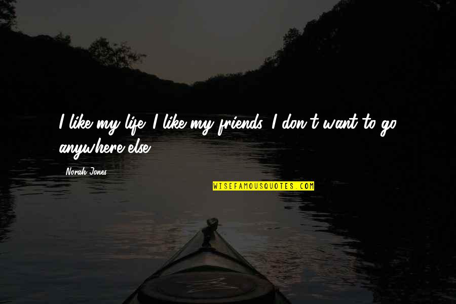 Go Anywhere Quotes By Norah Jones: I like my life. I like my friends.