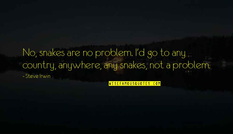 Go Anywhere Quotes By Steve Irwin: No, snakes are no problem. I'd go to