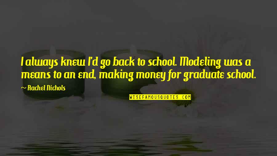 Go Back To School Quotes By Rachel Nichols: I always knew I'd go back to school.