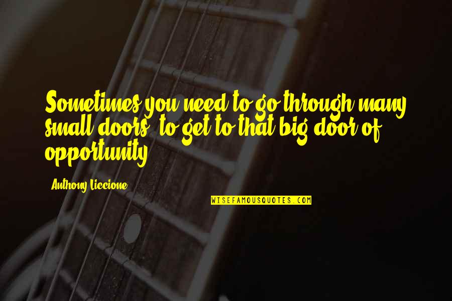 Go Big Quotes By Anthony Liccione: Sometimes you need to go through many small