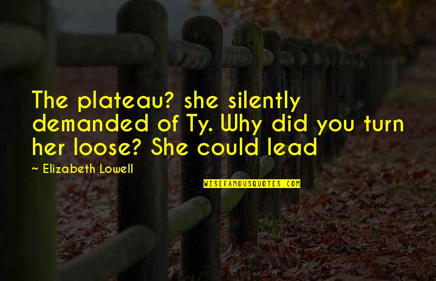 Go Easy On Yourself Quotes By Elizabeth Lowell: The plateau? she silently demanded of Ty. Why