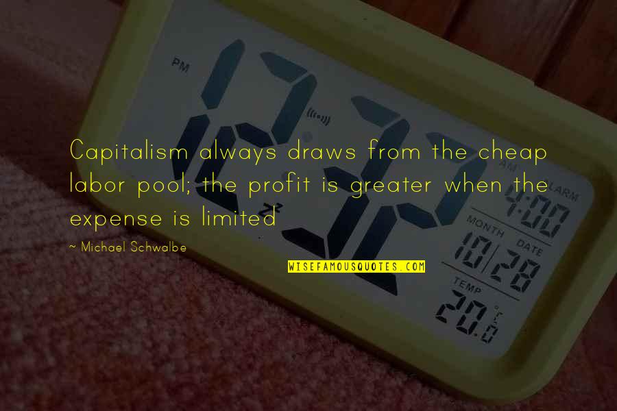 Go Eco Quotes By Michael Schwalbe: Capitalism always draws from the cheap labor pool;