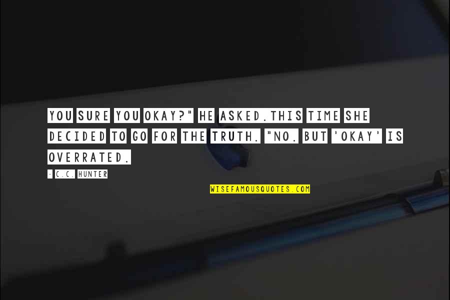 Go For No Quotes By C.C. Hunter: You sure you okay?" he asked.this time she