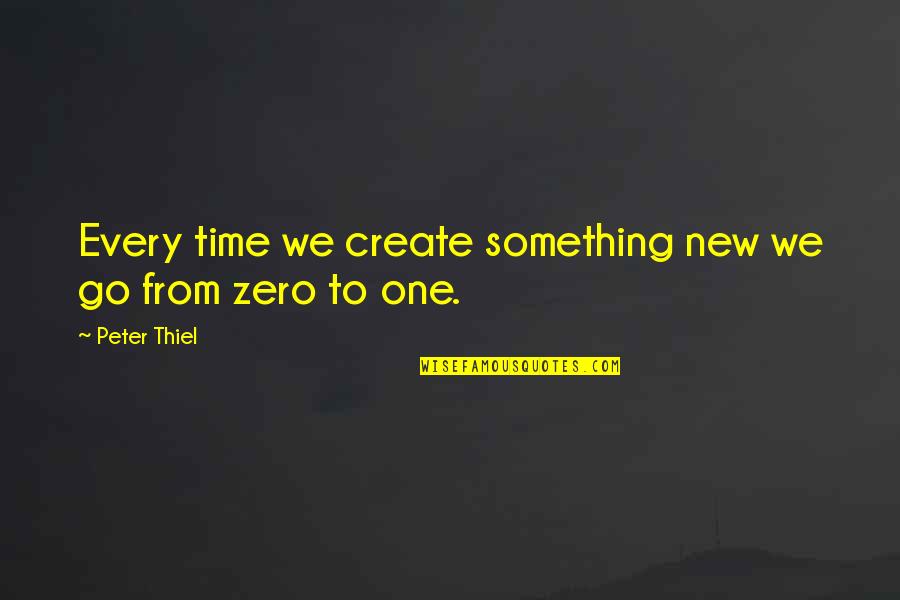 Go From Quotes By Peter Thiel: Every time we create something new we go