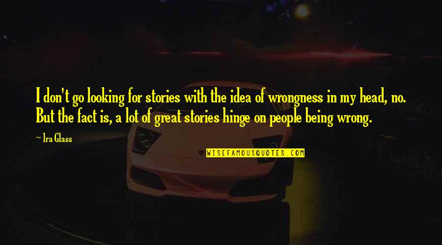 Go Glass Quotes By Ira Glass: I don't go looking for stories with the