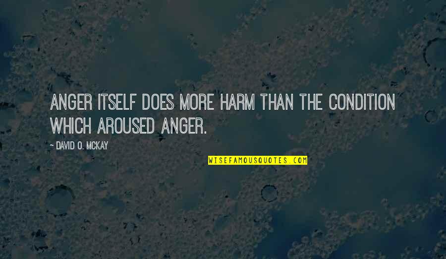 Go Lakers Quotes By David O. McKay: Anger itself does more harm than the condition