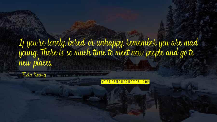 Go Mad Quotes By Ezra Koenig: If you're lonely, bored, or unhappy, remember you Go Mad Quotes By Ezra Koenig: If you're lonely, bored, or unhappy, remember you