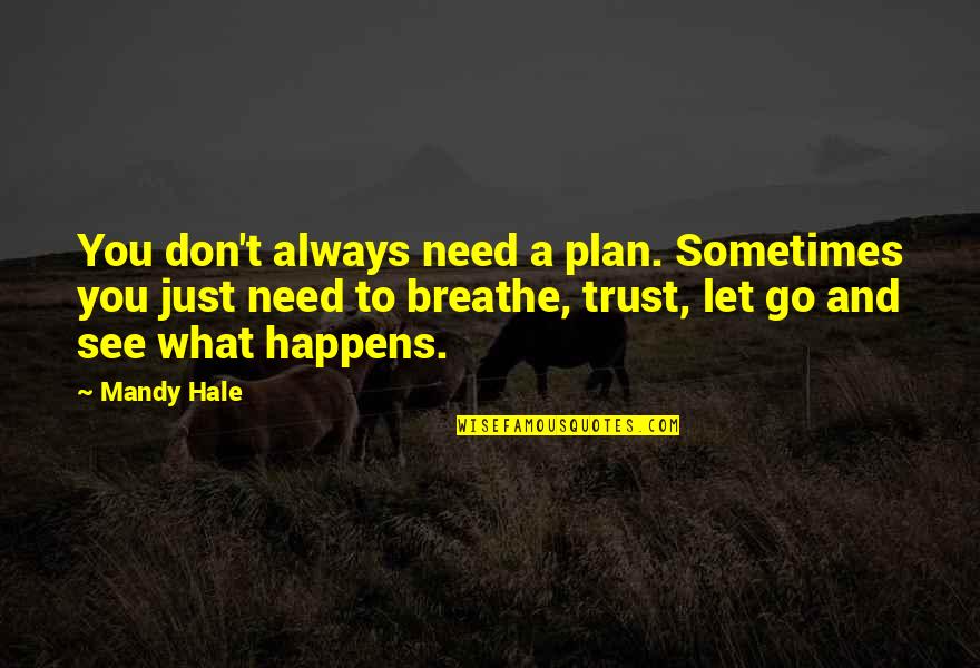Go See Quotes By Mandy Hale: You don't always need a plan. Sometimes you