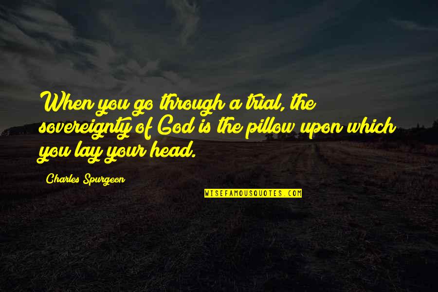 Go Through Quotes By Charles Spurgeon: When you go through a trial, the sovereignty